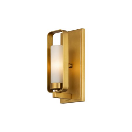 Z-Lite Aideen 1 Light Wall Sconce, Tawny Brass & Matte Opal 6000-1S-TBR